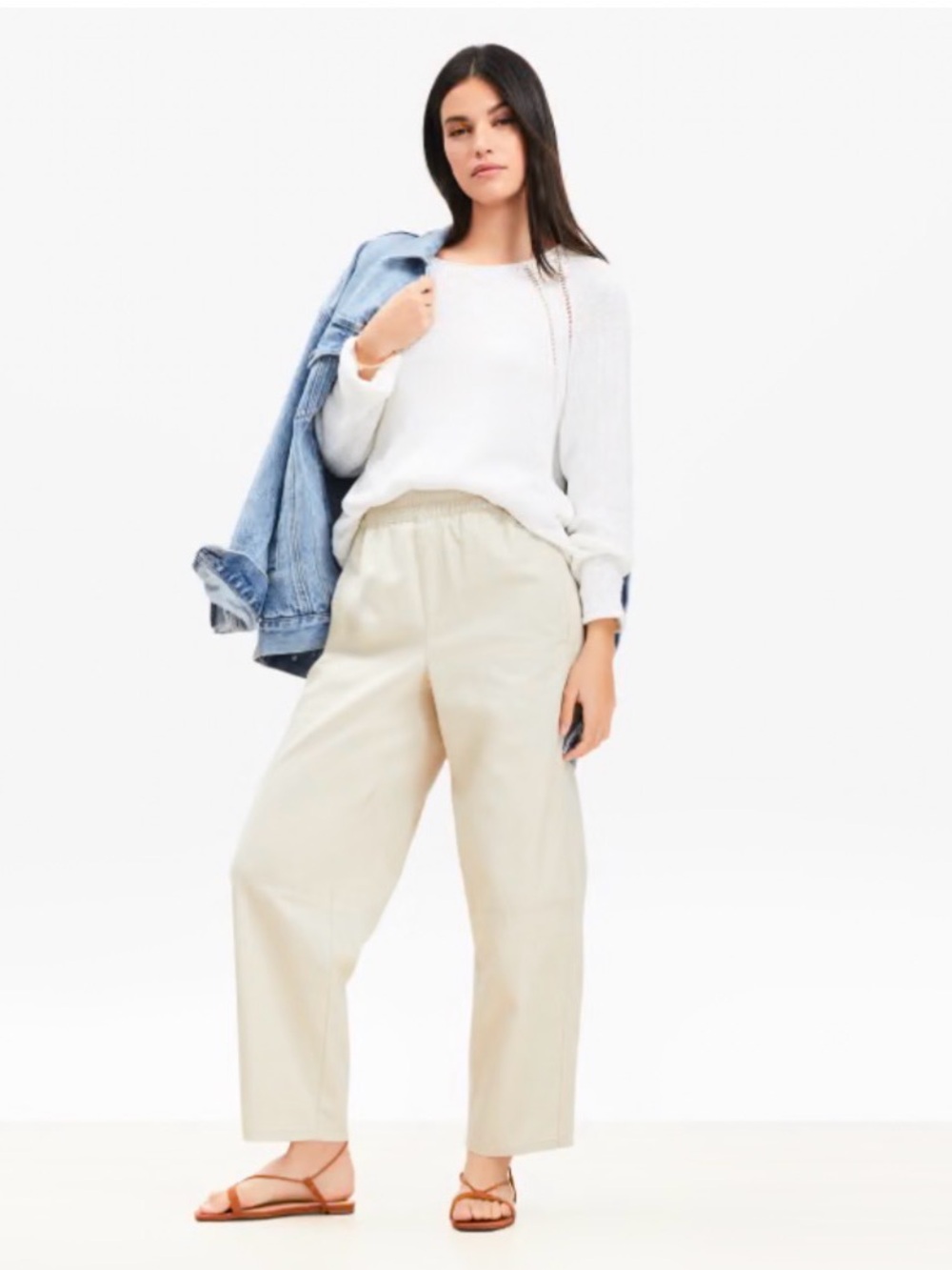Loft Pull on Barrel Pants  -Khaki
